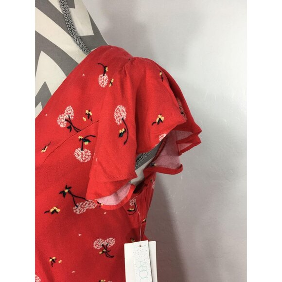 Abound red floral print dress size XS - Picture 5 of 9